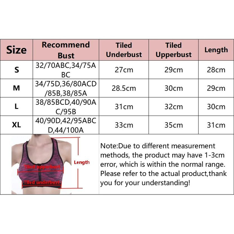 Women Sports Bra Front Zipper 5