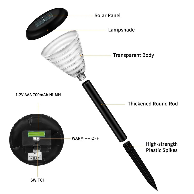 Solar Pathway Lights Outdoor Waterproof 6