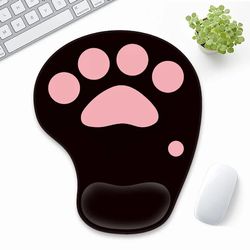ergonomic cat paw mouse pad with wrist rest