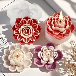 lotus flower silicone candle mold for diy crafts