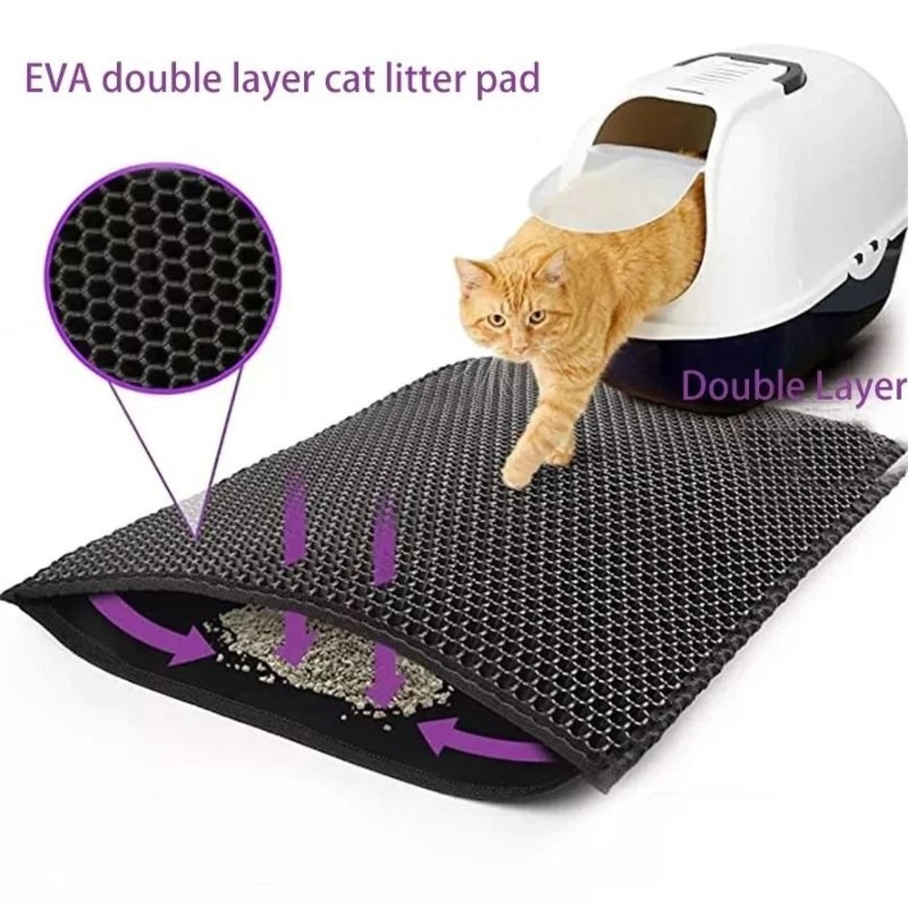 Double Layer Waterproof Cat Litter Mat With NonSlip Washable Design 0