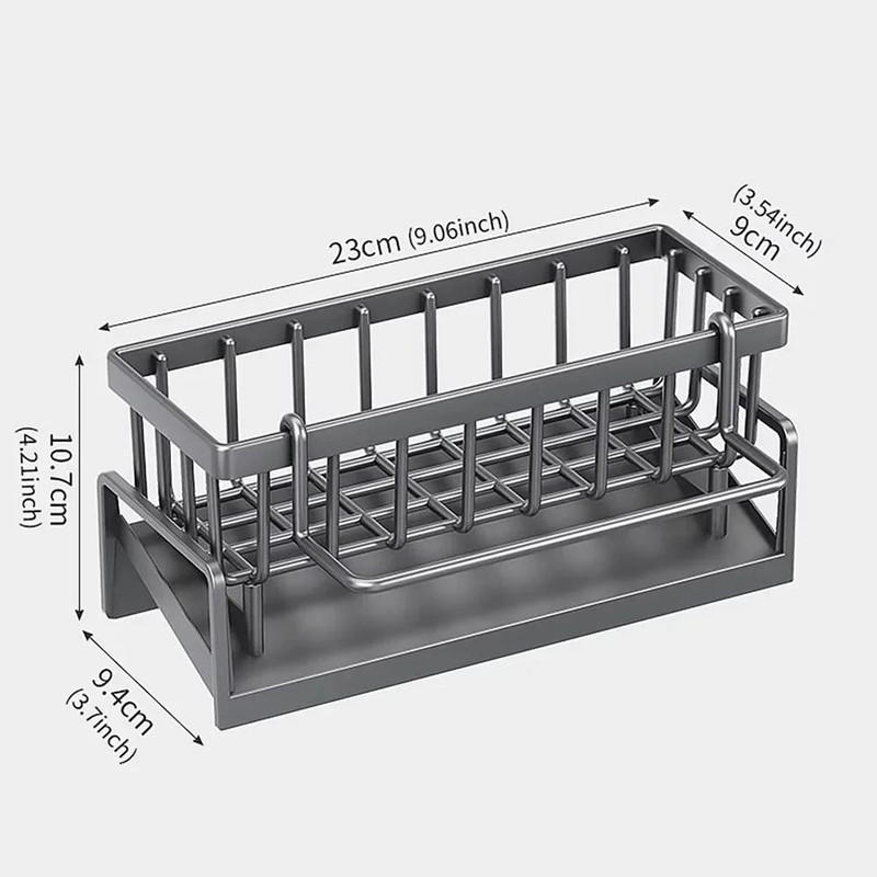 Kitchen Sink Drain Rack And Sponge Holder With Narrow Edge Design 5