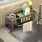 Drill Free Kitchen Sink Organizer Rack With Sponge And Soap Storage 6