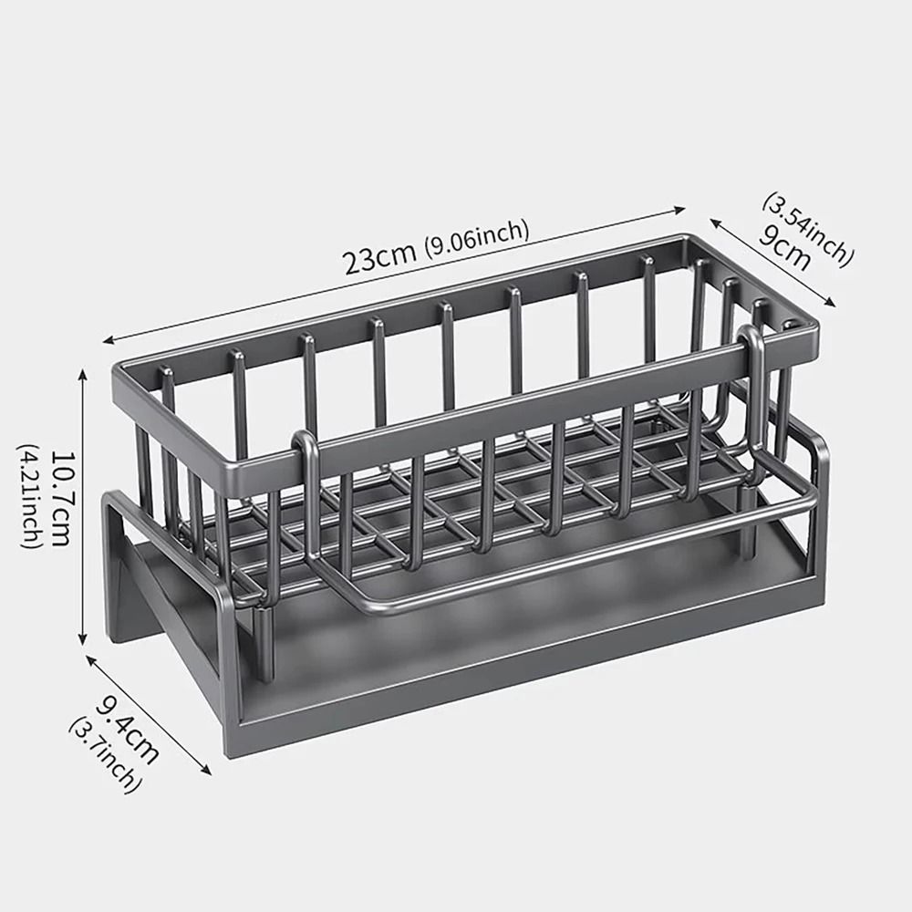 Kitchen Sink Drain Rack Organizer With Sponge And Soap Holder 5