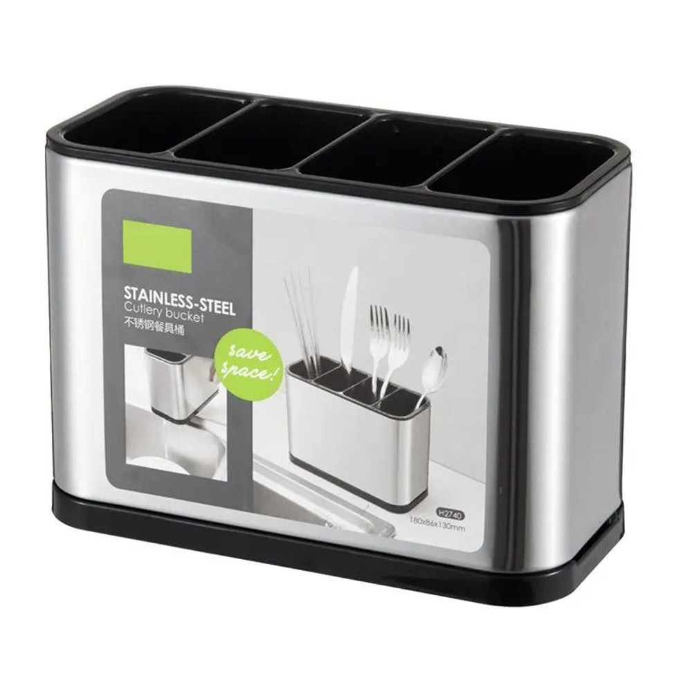 3 In 1 Stainless Steel Kitchen Soap Dispenser With Sponge And Cutlery Organizer 7