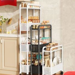 movable gap storage rack narrow floor standing organizer for kitchen and living room