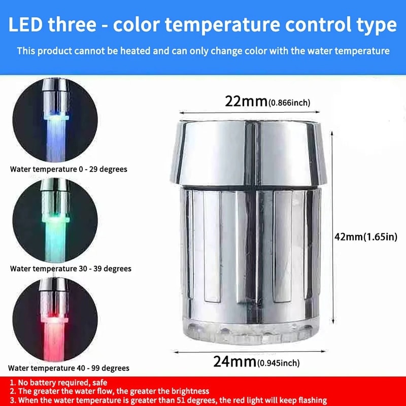 LED Temperature Sensitive Faucet Extender With 360 Degree Rotation 7