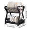 Double Layer Kitchen Dish Rack With Drain Tray And Bowl Organizer 4