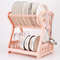 Double Layer Kitchen Dish Rack With Drain Tray And Bowl Organizer 8