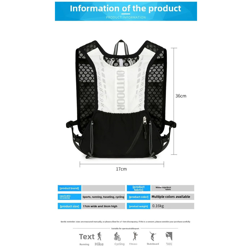 Outdoor Sports Hydration Backpack With Water Bag For Hiking Running And Cycling 5
