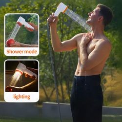 portable outdoor electric shower with usb rechargeable battery