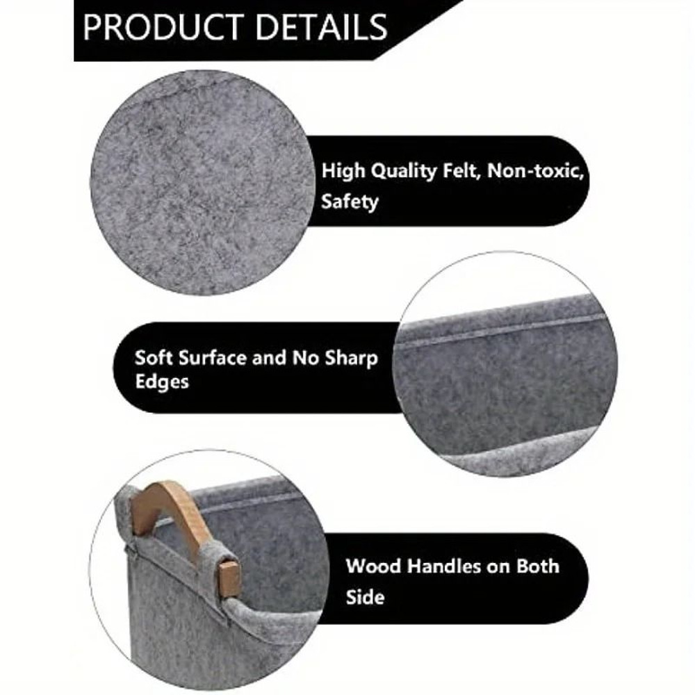 Felt Pet Toy Storage Box Organizer For Dogs And Cats 4
