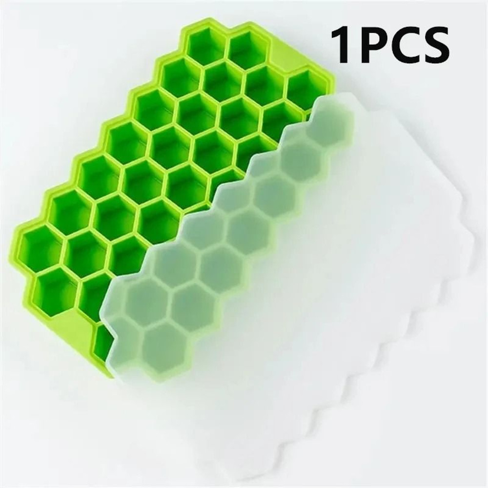 Large Capacity Silicone Honeycomb Ice Cube Mold With Lid 8