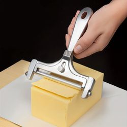 adjustable stainless steel cheese slicer for effortless precision cutting