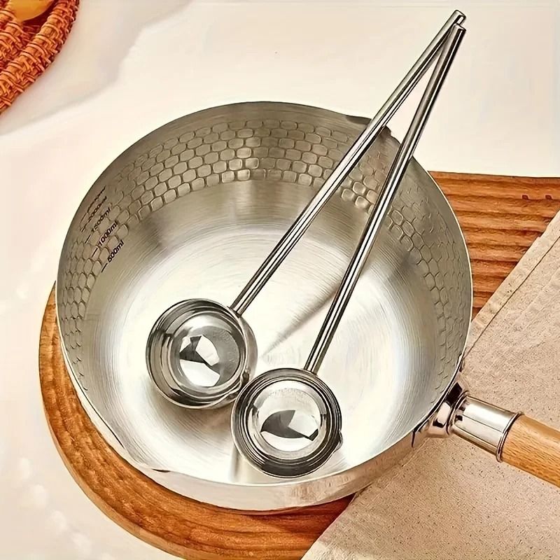 2Piece Stainless Steel Soup Ladle Set  Long Handle Cooking Spoons For Serving And Kitchen Use 5