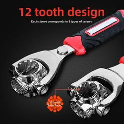 german universal wrench – 52-in-1 multi-function adjustable socket wrench with cr-v steel for home and automotive use