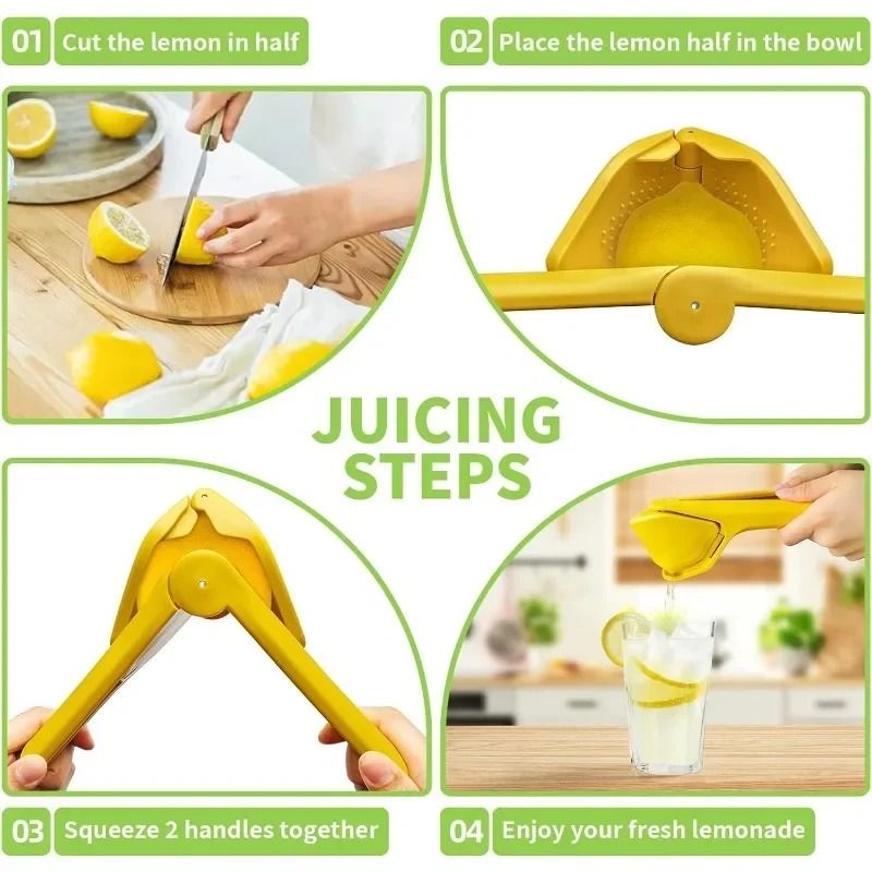 Max Juice Extraction Lemon Lime Squeezer EasytoUse Flat Citrus Press With Builtin Strainer 5