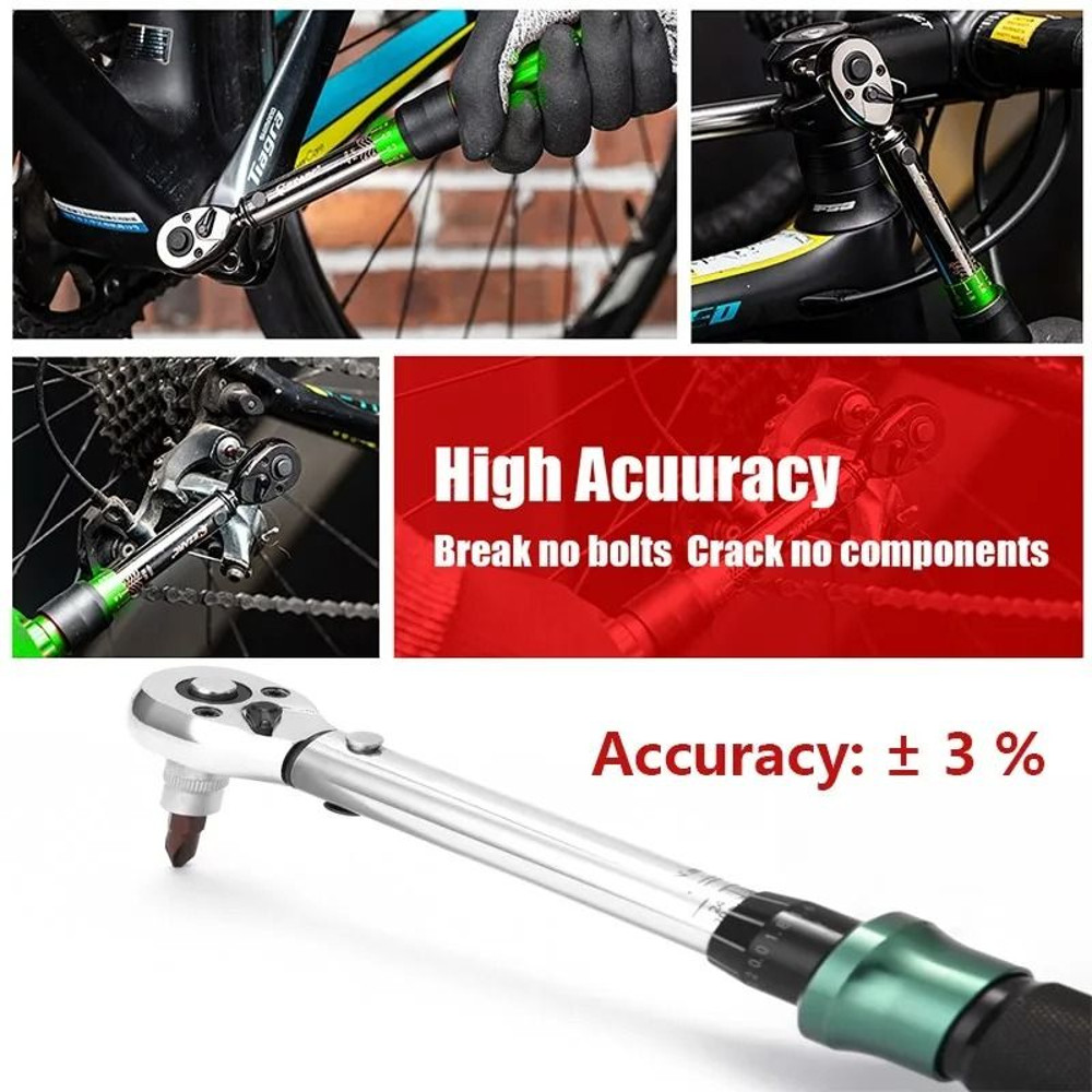 14 Inch Drive Precise Torque Wrench Set  Double Scale Ratchet Spanner Kit For Bicycle Motorcycle An 2