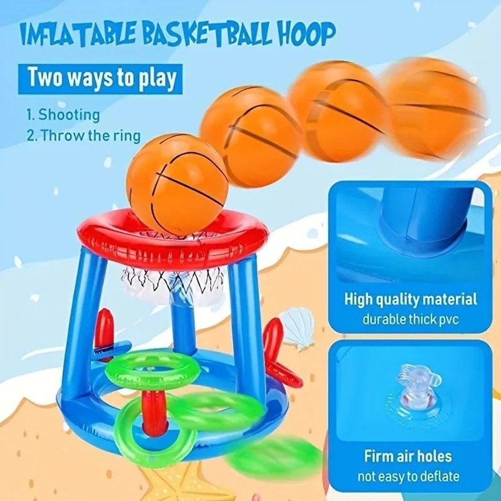 Inflatable Pool Basketball And Ring Toss Game Set 2