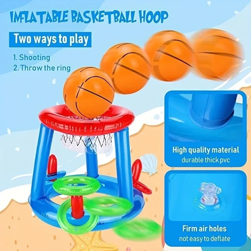 Inflatable Pool Basketball And Ring Toss Game Set 2