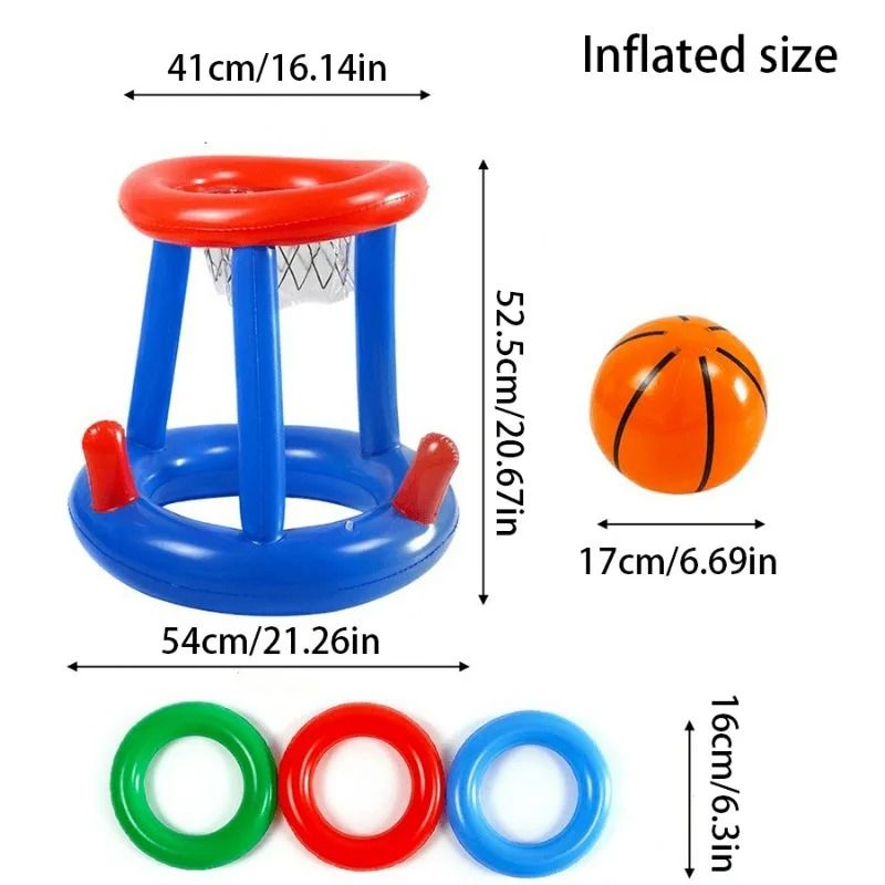 Inflatable Pool Basketball And Ring Toss Game Set 8