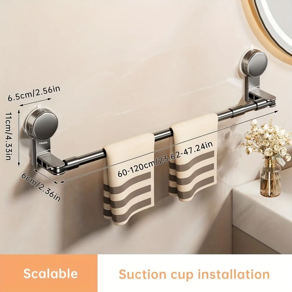 Retractable Aluminum Towel And Lid Storage Rack With Suction Mount 6