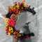 Gothic Halloween Wreath With Roses And Witch Cat Silhouette 6