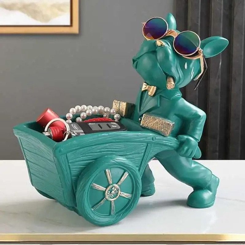 French Bulldog Resin Tray Sculpture For Modern Home Decor 17