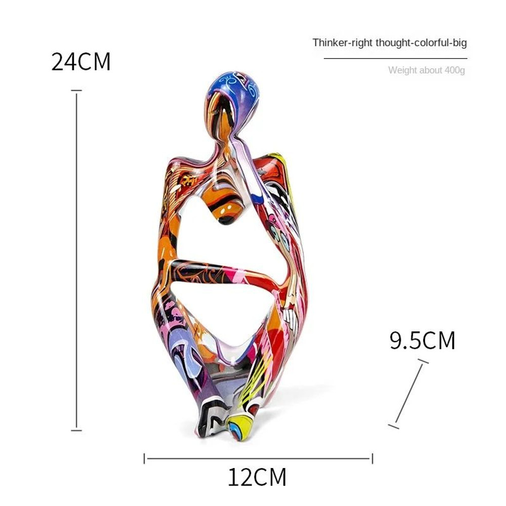 Colorful Graffiti Thinker Sculpture  Abstract Resin Art Statue For Home And Office 7