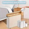 Bohemian Bamboo Toilet Paper Holder With Foldable Storage Basket 2