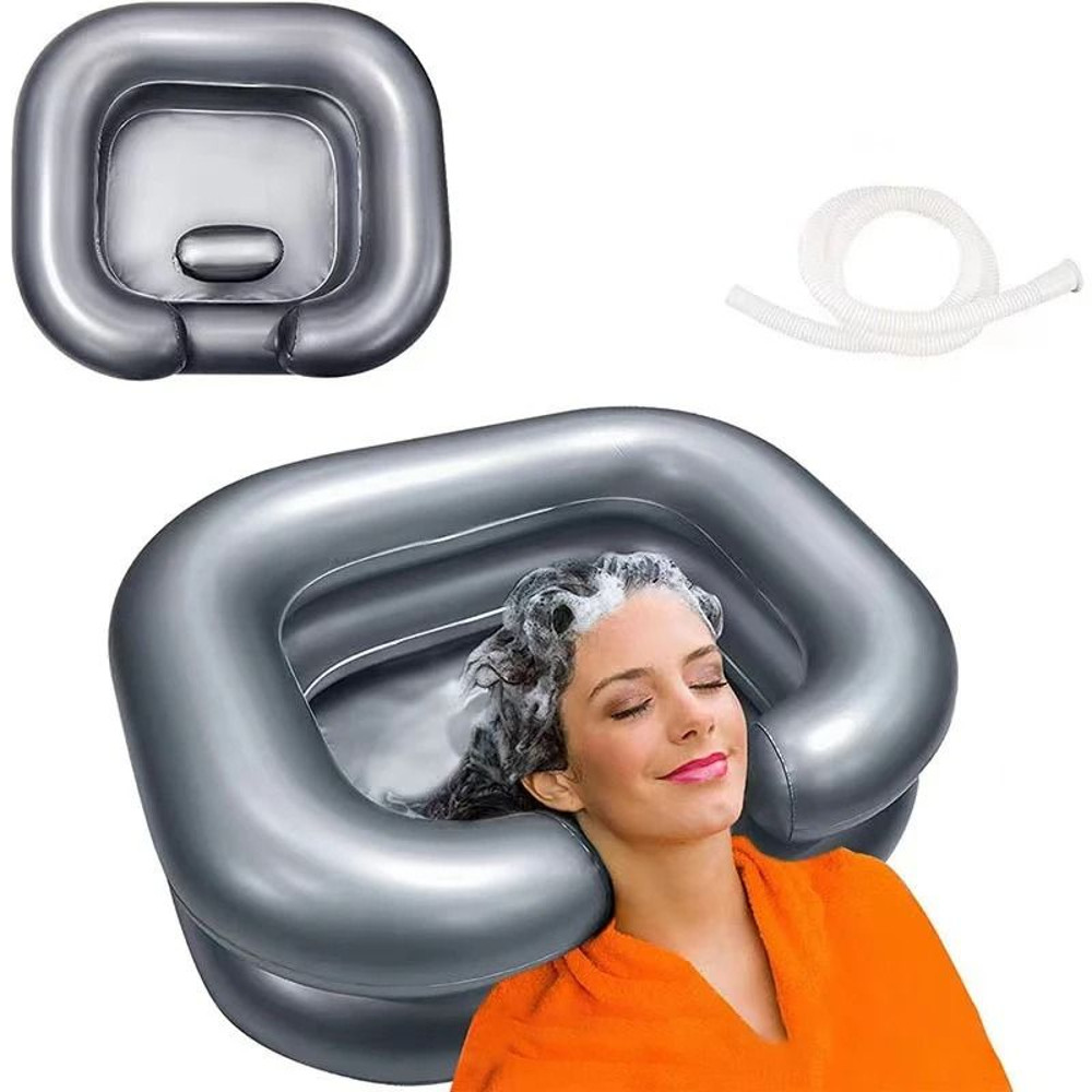 Inflatable Hair Washing Basin With Drain Hose  Portable PVC Shampoo Bowl For Bedridden Elderly And  7