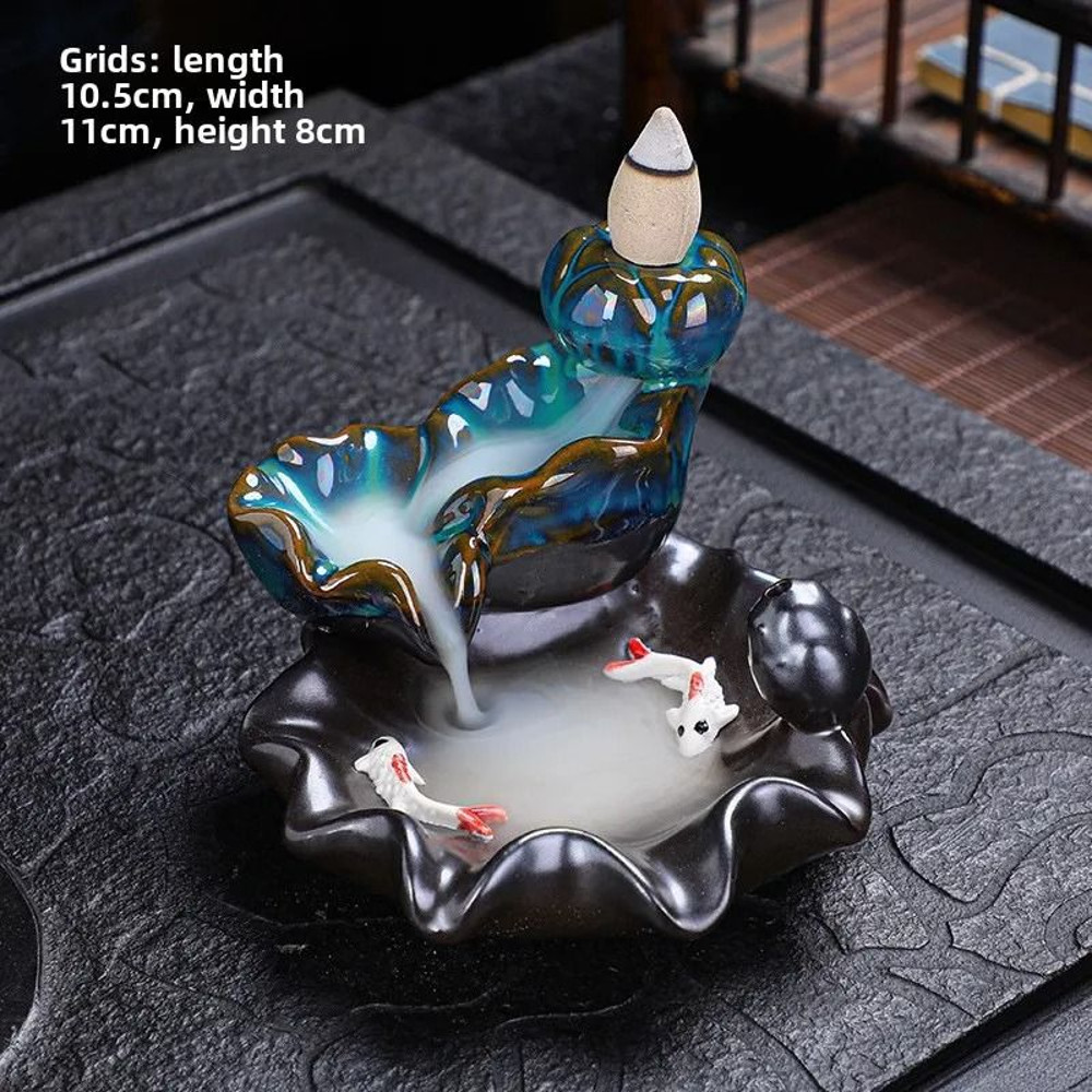 Ceramic Reverse Flow Incense Burner  Creative Home Decor Aromatherapy Ornament 7