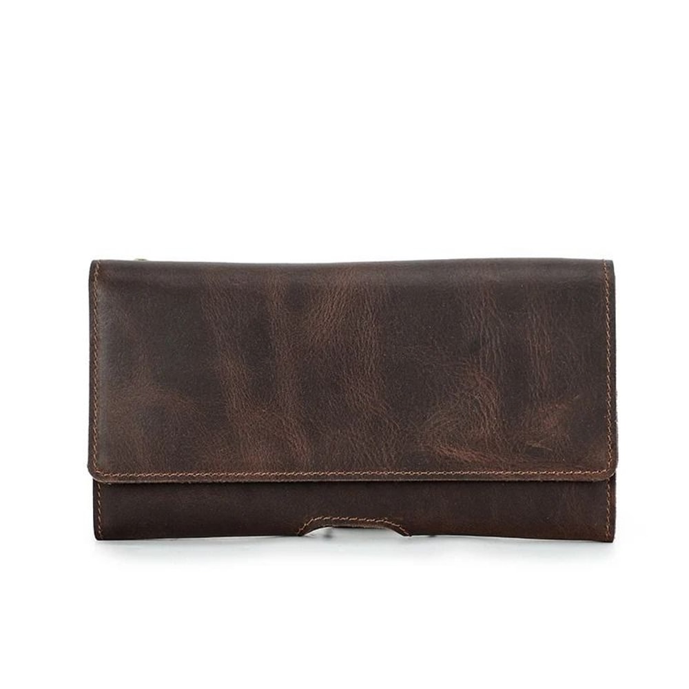 Genuine Leather Mens Waist Bag Vintage Travel Fanny Pouch And Phone Belt Wallet 6