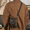 Genuine Leather Vintage Mens Waist Bag  MultiFunction Crossbody Belt Pouch With Split Hook 1