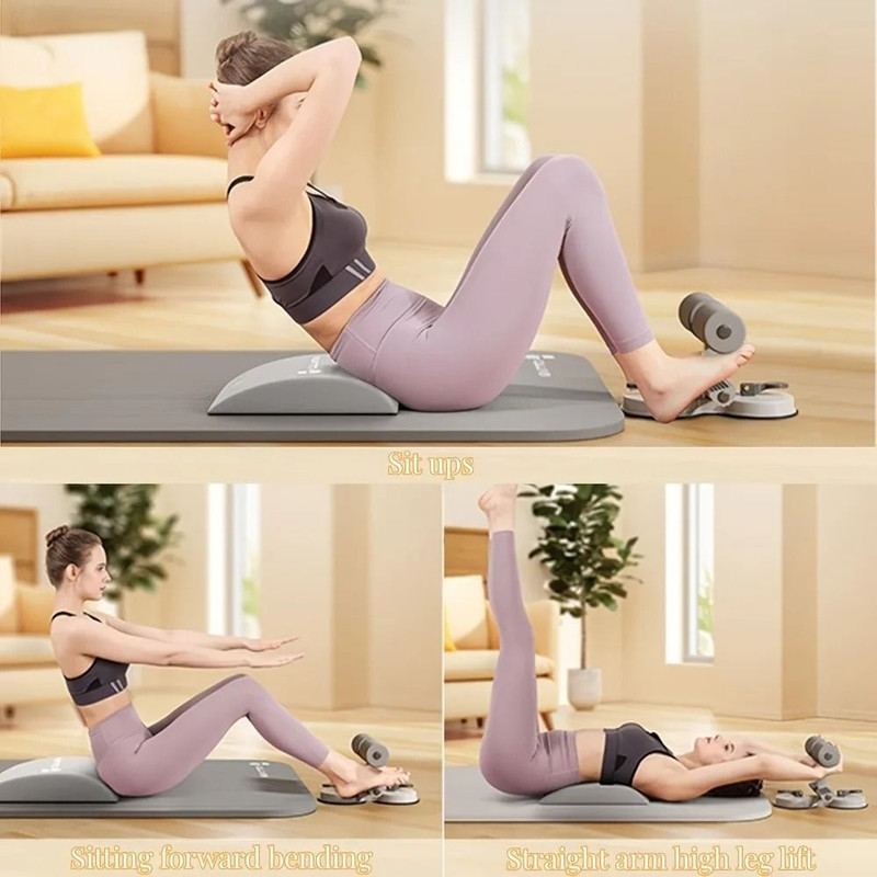 SitUp Assist With Dual Suction Base Adjustable Abdominal Training Device For Home Fitness And Core 4