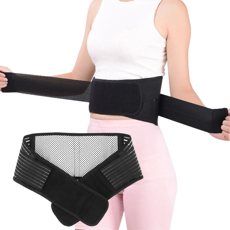 Adjustable Magnetic Back Support Belt  Breathable SelfWarming Lumbar Brace For Pain Relief And Post 0