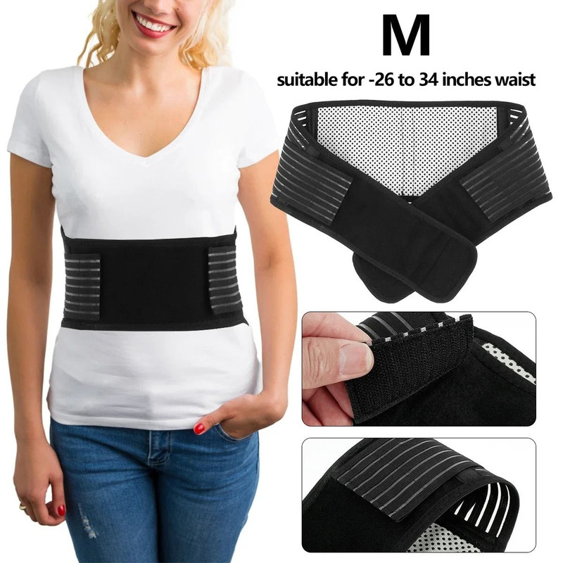 Adjustable Magnetic Back Support Belt  Breathable SelfWarming Lumbar Brace For Pain Relief And Post 2