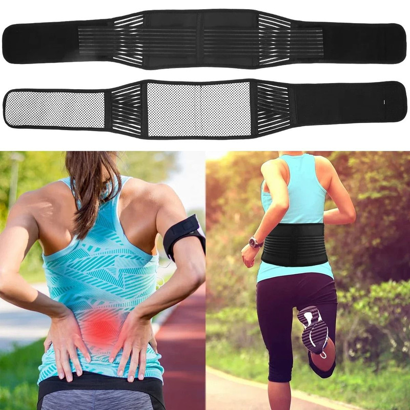 Adjustable Magnetic Back Support Belt  Breathable SelfWarming Lumbar Brace For Pain Relief And Post 4