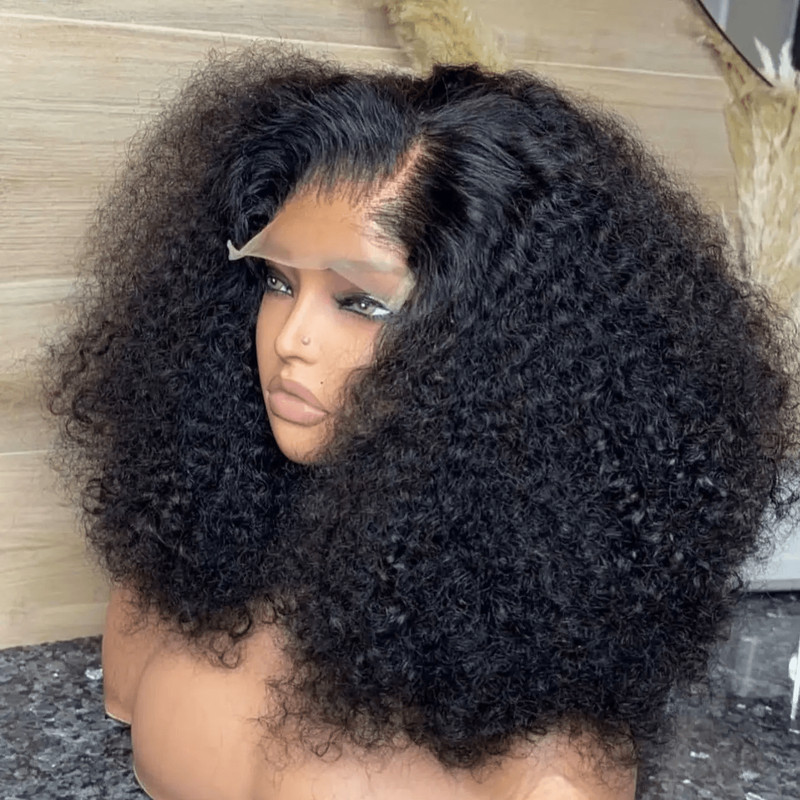 Deep Wave Curly Bob Wig 13x4 Transparent Lace Front 100 Percent Human Hair 2