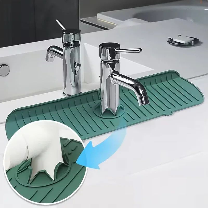 Silicone Faucet Splash Pad Countertop Protector Mat For Kitchen And Bathroom 1