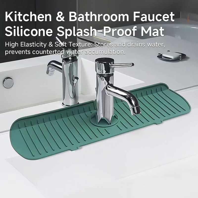 Silicone Faucet Splash Pad Countertop Protector Mat For Kitchen And Bathroom 3