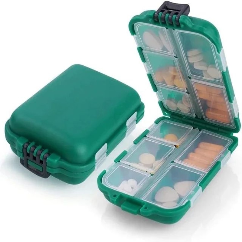 Portable 10 Grid Pill Organizer Medicine Holder Storage Box For Vitamins And Tablets 6
