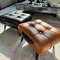Oil And Wax Leather Footstool Multifunctional Low Stool For Living Room And Bedroom 0