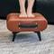 Oil And Wax Leather Footstool Multifunctional Low Stool For Living Room And Bedroom 3