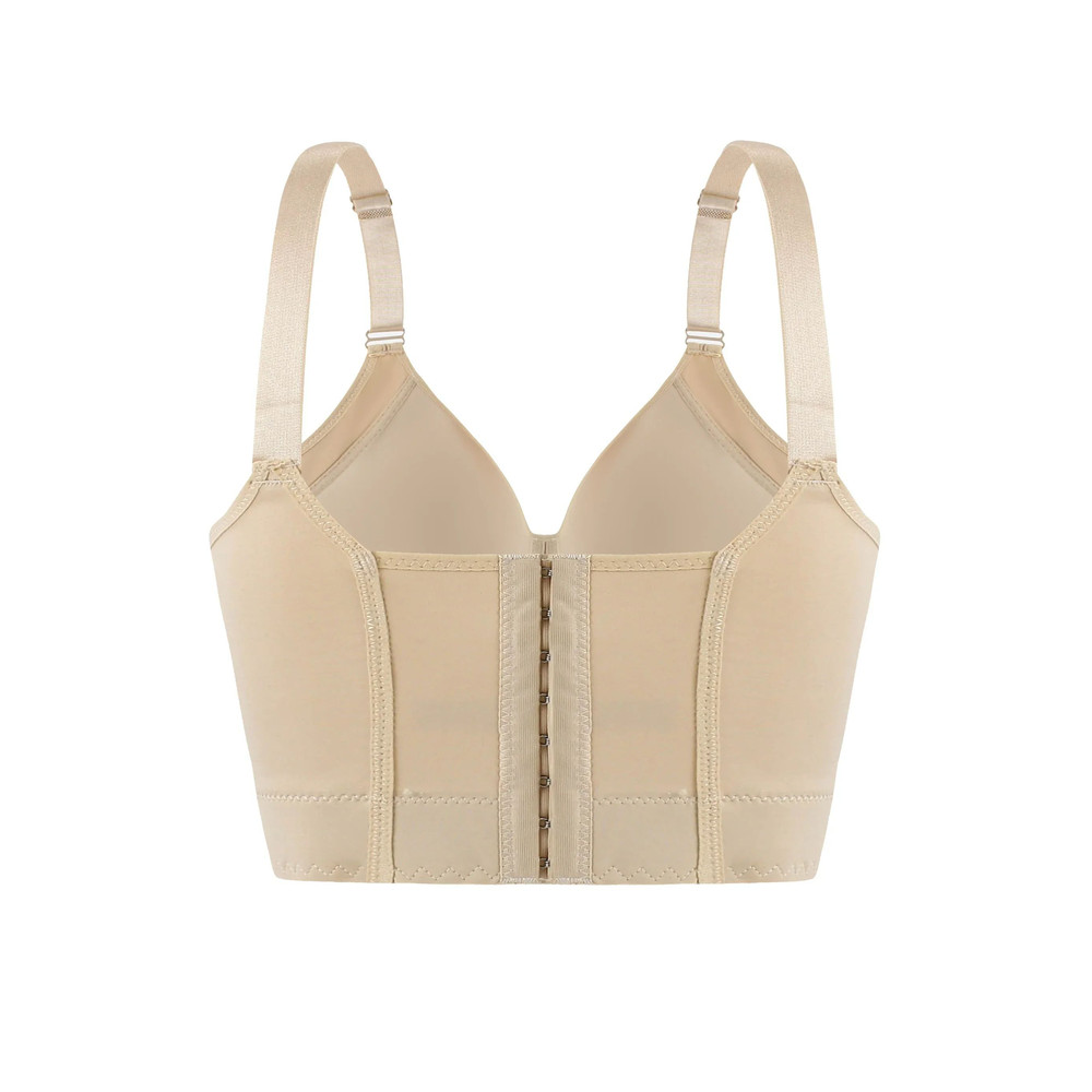 Seamless Full Coverage Underwire Bra Solid Color Knitted Nylon Supportive Lingerie 4