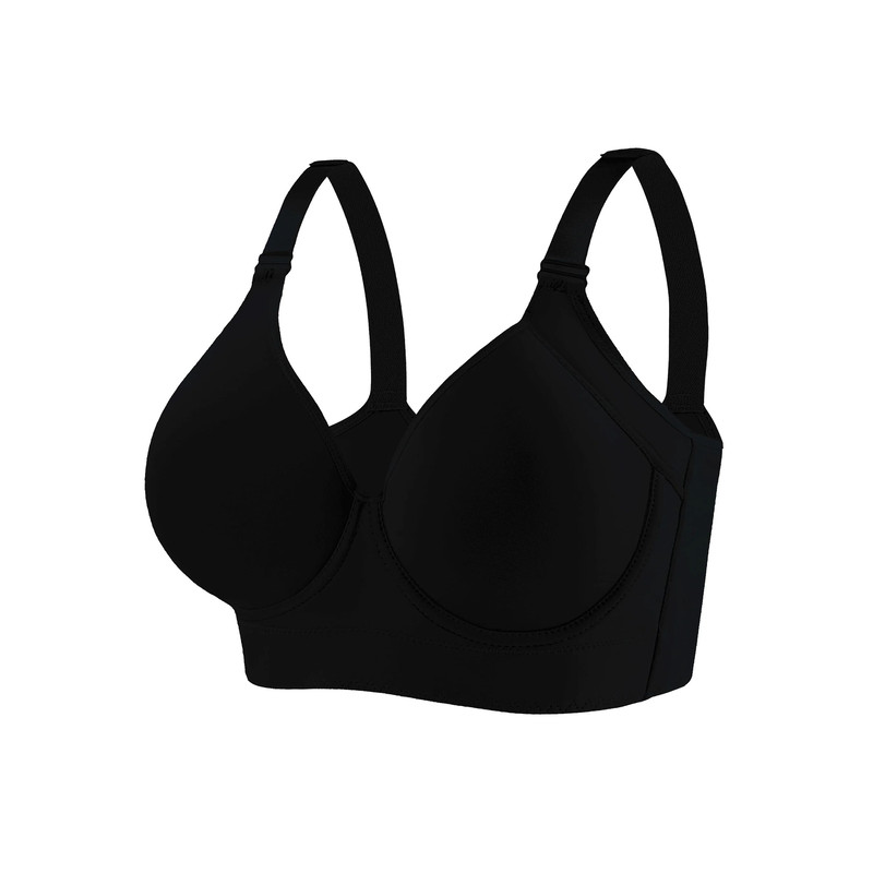 Seamless Full Coverage Underwire Bra Solid Color Knitted Nylon Supportive Lingerie 6