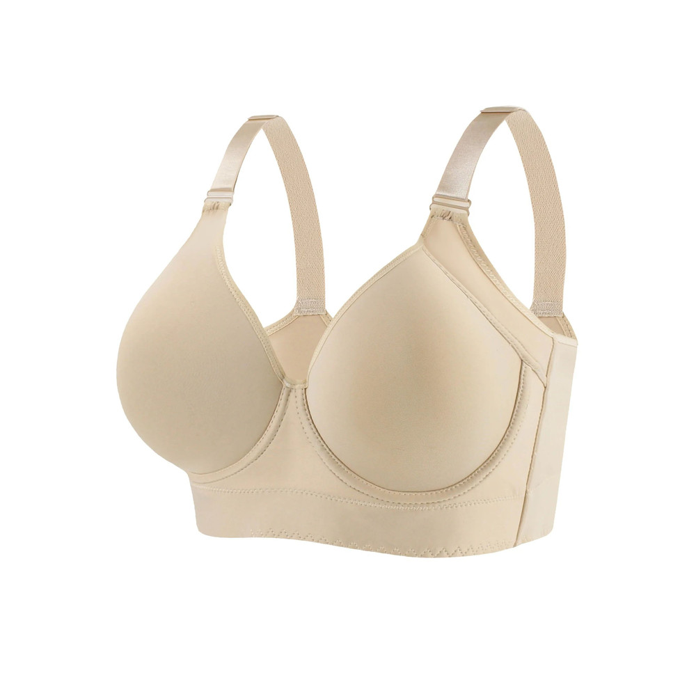 Seamless Full Coverage Underwire Bra Solid Color Knitted Nylon Supportive Lingerie 7