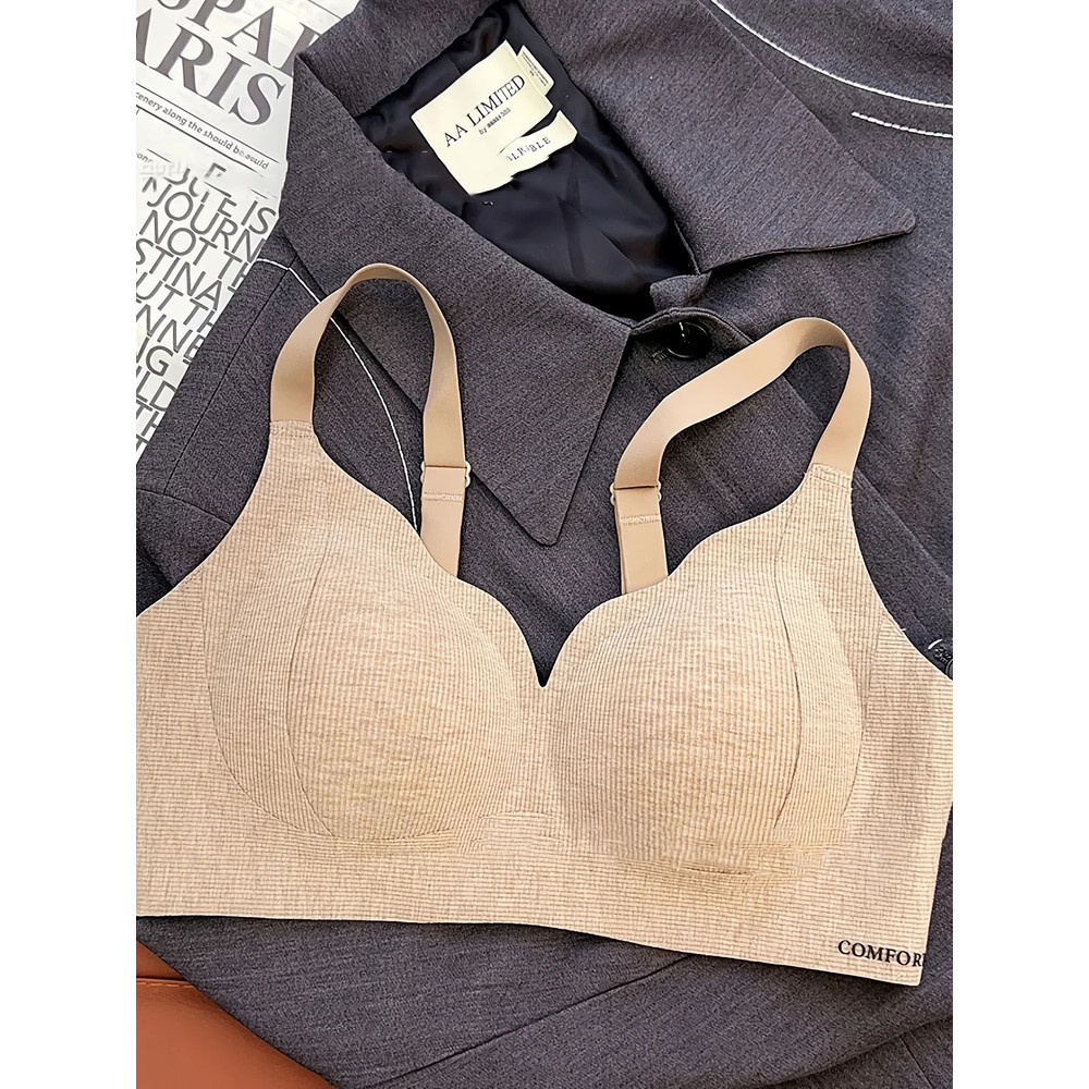 Knitted Full Cup Bra With Cutout Details And Soft Padding Warm Nylon Spandex Fabric 4