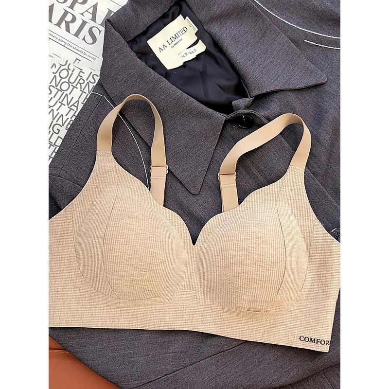 Knitted Full Cup Bra With Cutout Details And Soft Padding Warm Nylon Spandex Fabric 4