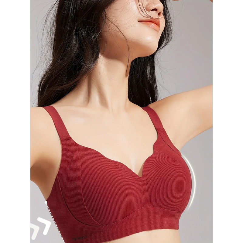 Knitted Full Cup Bra With Cutout Details And Soft Padding Warm Nylon Spandex Fabric 0